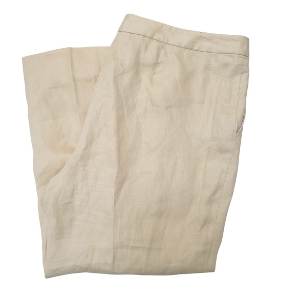 Lauren Ralph Lauren Devrouax Linen Blend Cropped Wide Leg Pants Womens 16W - Picture 2 of 5